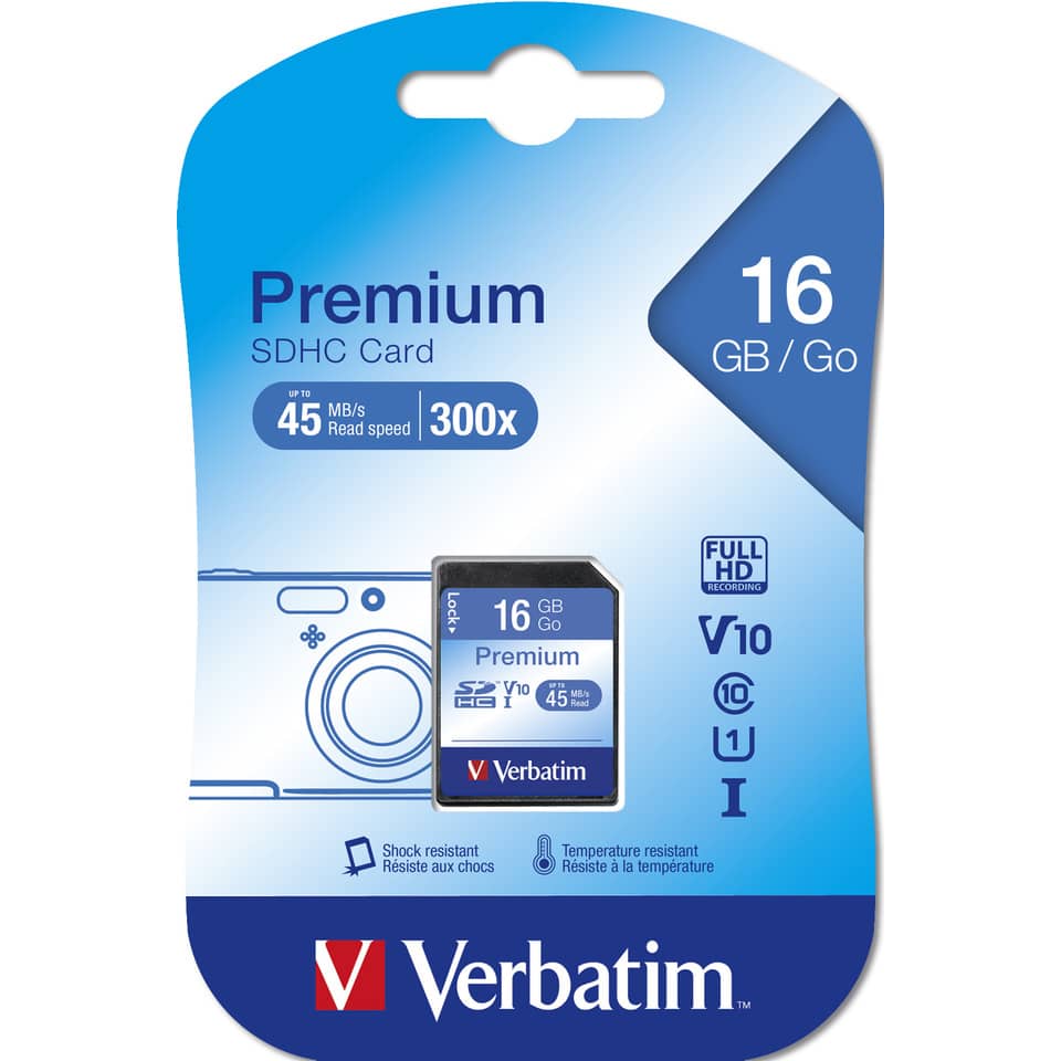 Flash Memory Card SDHC Verbatim 16 GB  43962