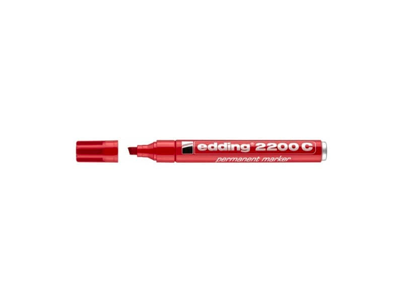 Marcatore permanente edding 2200 C punta scalpello 1-5 mm rosso 4-2200C002