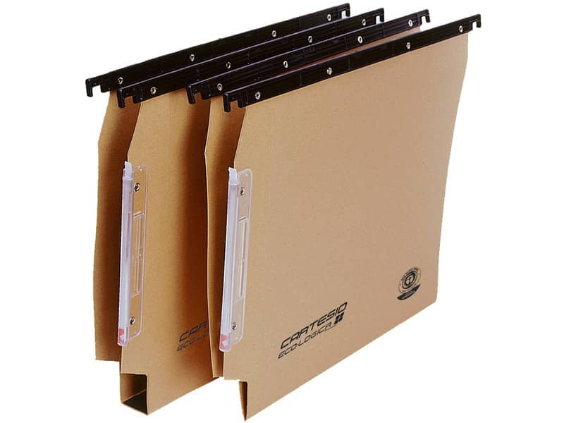 Cartelle sospese laterali per armadi CARTESIO ECO 33 cm fondo U 3 cm avana Conf. 25 pezzi - 114 F BETA 3 - A1