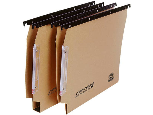 Cartelle sospese laterali per armadi CARTESIO ECO 33 cm fondo U 3 cm avana Conf. 25 pezzi - 114 F BETA 3 - A1