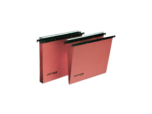 Cartelle sospese orizzontali per cassetti CARTESIO PLUS 39 cm fondo a V arancio Cf. 25 pz - 300/395 Link -A2
