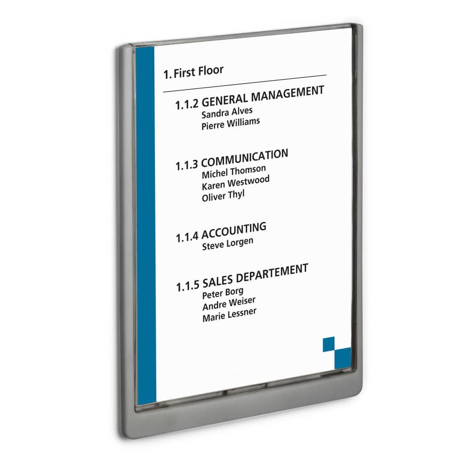 Targhe DURABLE CLICK SIGN ABS trasparente/grafite A4 210x297 mm 486737