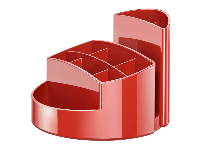 Portapenne RONDO HAN in polistirolo con 9 scomparti rosso 14x14x10,9 cm 17460-17