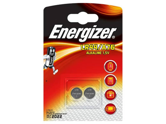 Batterie alcaline a bottone ENERGIZER LR44/A76 conf. da 2 - E301536600