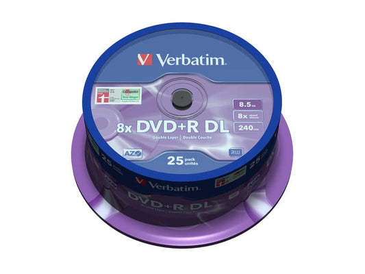 DVD+R Double Layer Verbatim 8.5 GB  in confezione da 25 dvd+r - 43757
