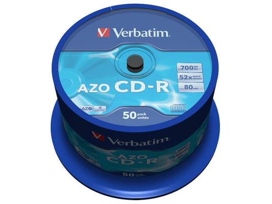 CD-R AZO Verbatim 52x 700 MB Spindle Case da 50 cd-r - 43343