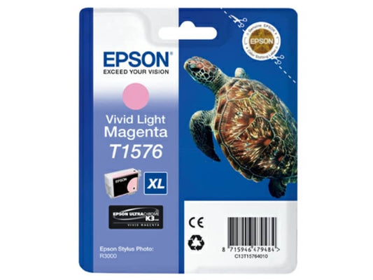 Cartuccia inkjet alta capacità ink pigmentato blister RS T1576 Epson magenta chiaro vivido - C13T15764010