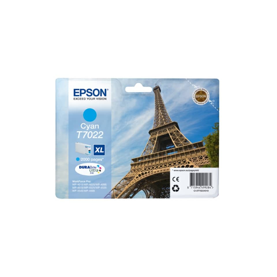 Cartuccia inkjet alta capacità ink pigmentato blister RS T7022 Epson ciano C13T70224010