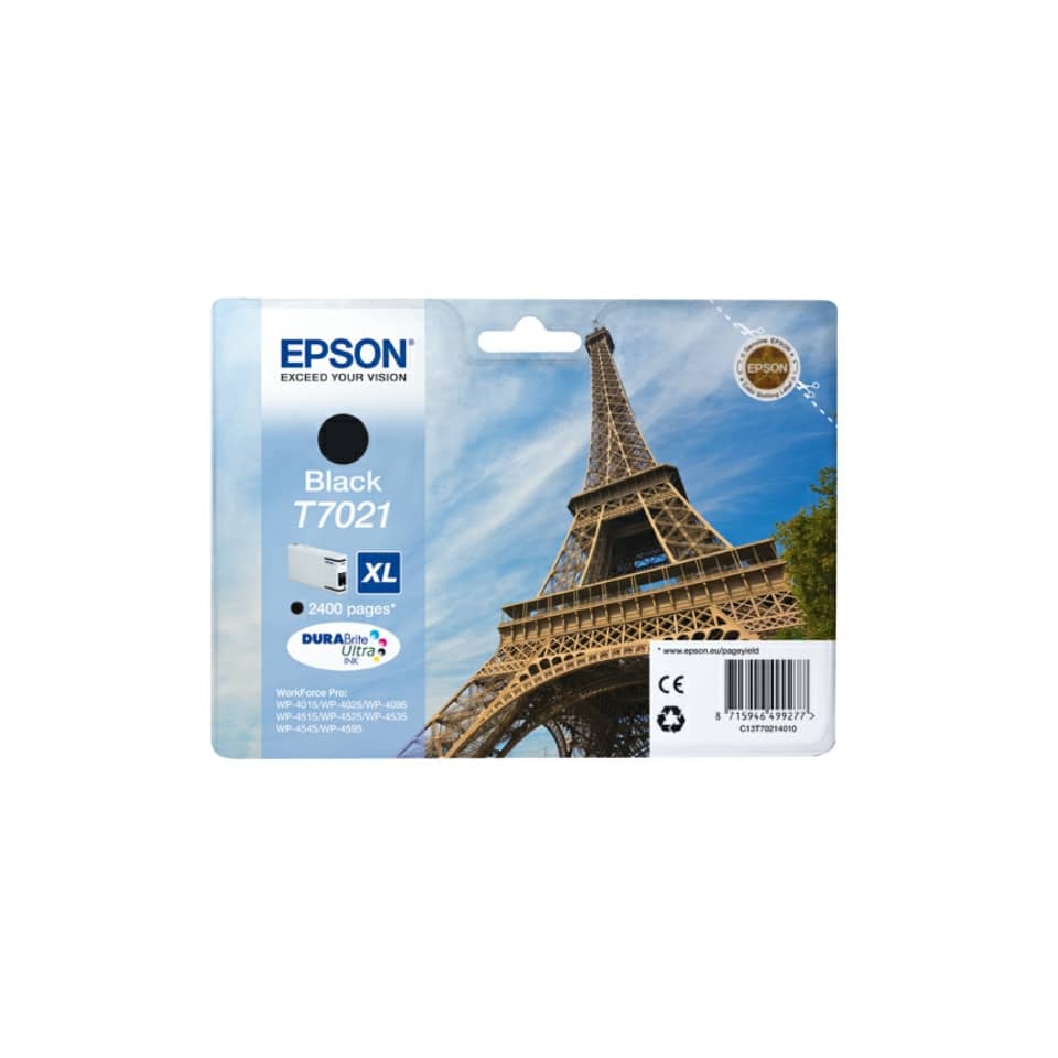 Cartuccia inkjet alta capacità ink pigmentato blister RS T7021 Epson nero C13T70214010