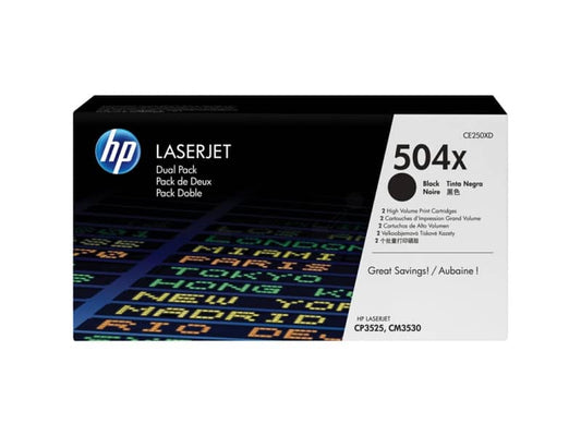 Toner alta capacità 504X HP nero Conf. 2 - CE250XD