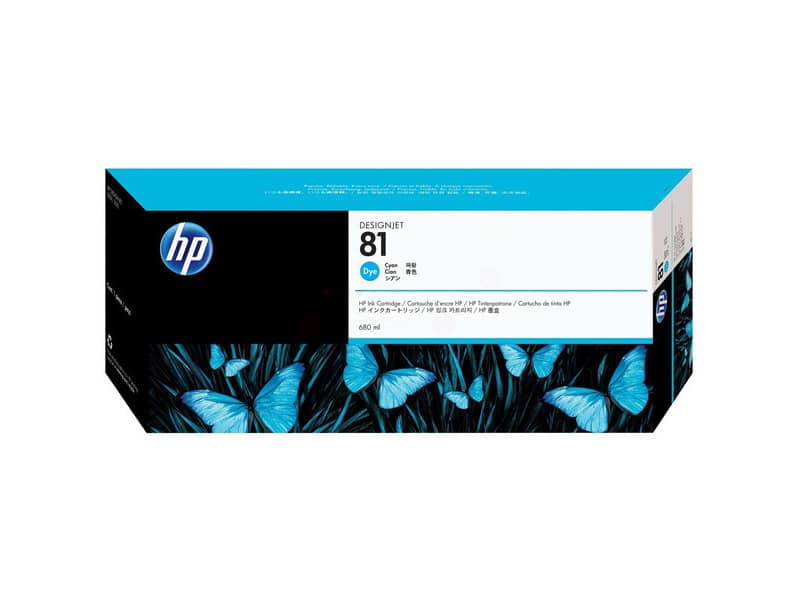 Cartuccia inkjet dye 81 HP ciano standard C4931A