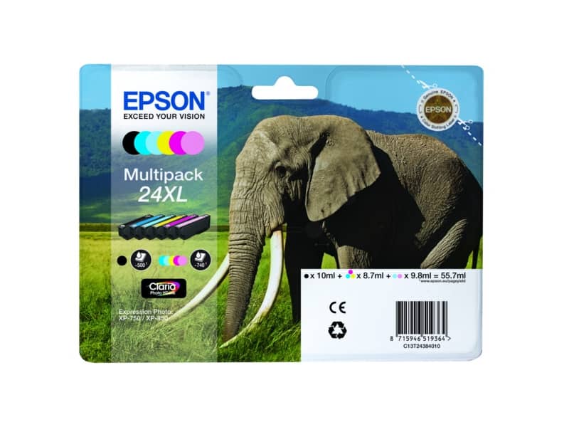 Cartuccia inkjet Elefante 24XL Epson 6 colori C13T24384011