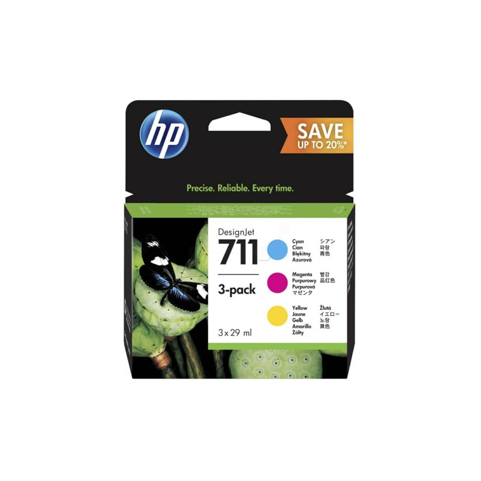 cartucce inkjet 711 HP ciano+magenta+giallo Conf. 3 - P2V32A