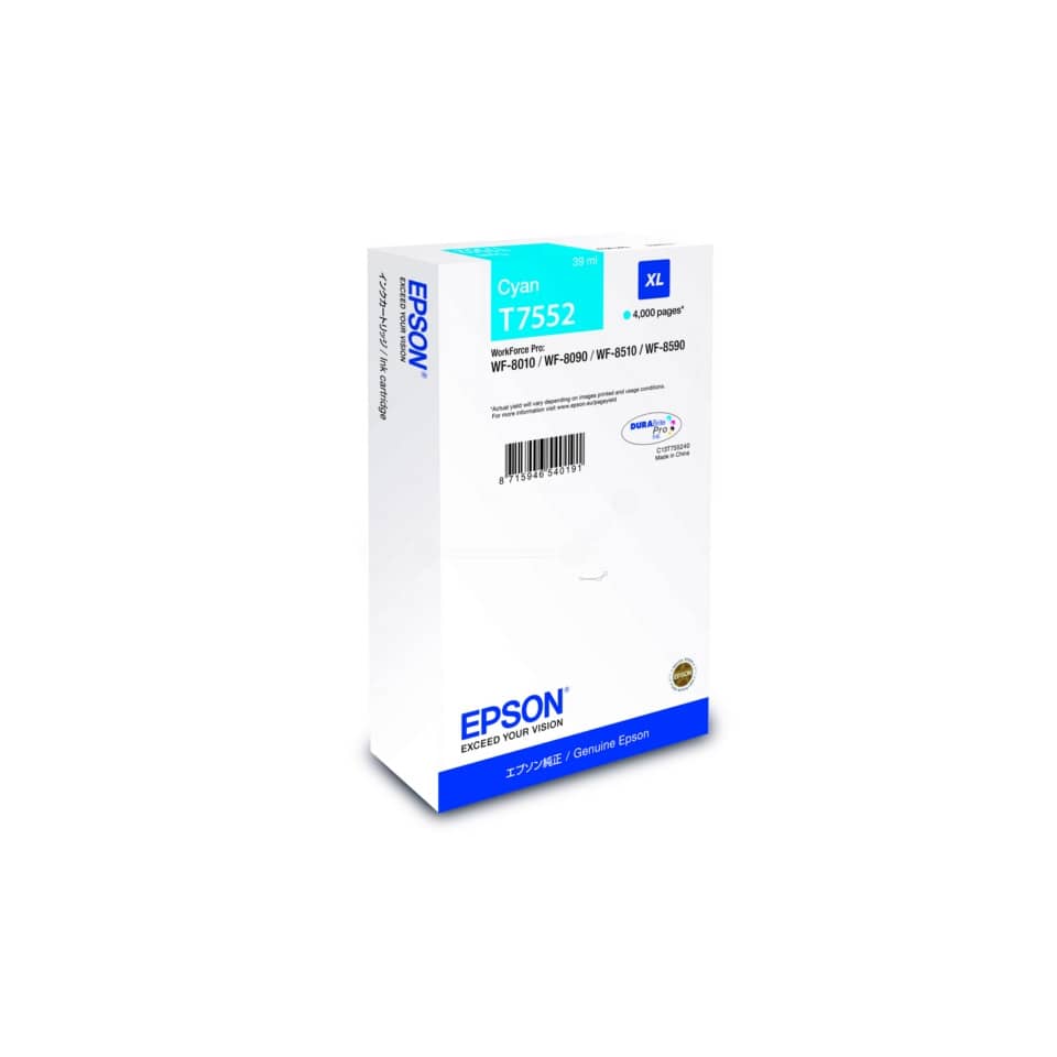 Cartuccia inkjet altissima resa T7552XL Epson ciano C13T755240