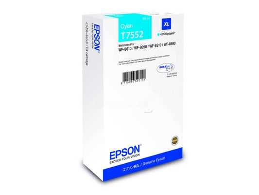 Cartuccia inkjet altissima resa T7552XL Epson ciano C13T755240