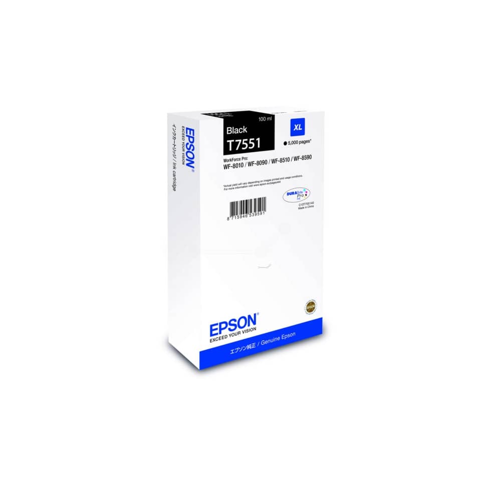 Cartuccia inkjet altissima resa T7551XL Epson nero C13T755140