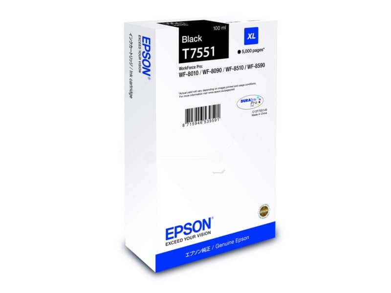 Cartuccia inkjet altissima resa T7551XL Epson nero C13T755140