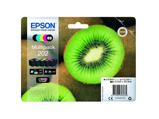 cartucce inkjet Kiwi 202 Epson nero fotografico n+c+m+g Multipack - C13T02E74010