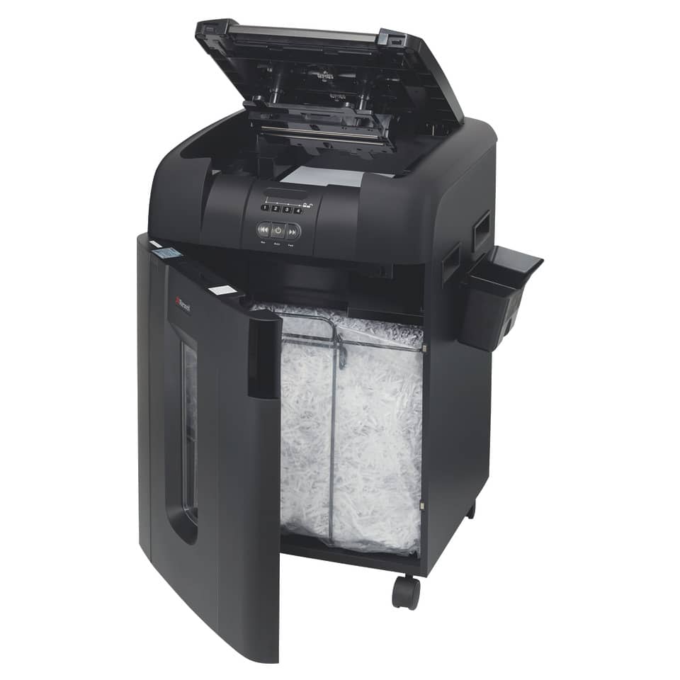 Distruggidocumenti ad alimentazione automatica Rexel Auto+600X P-4 80 L taglio a frammenti 4x40 mm - 2103500EUA