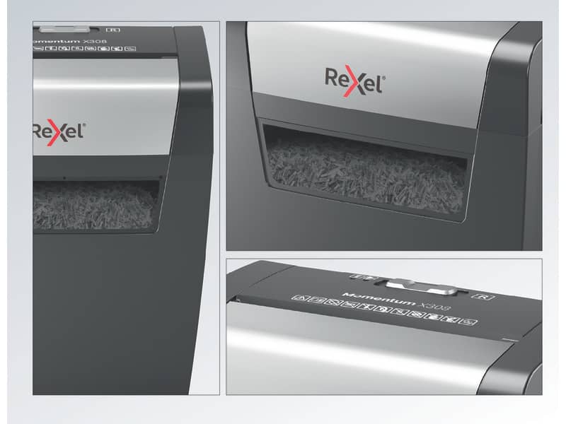 Distruggidocumenti uso personale Rexel Momentum X406 - P-4 - 15 L - taglio a frammenti 4x30 mm - 2104569EU