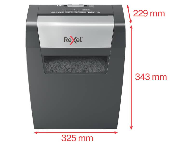 Distruggidocumenti uso personale Rexel Momentum X406 - P-4 - 15 L - taglio a frammenti 4x30 mm - 2104569EU