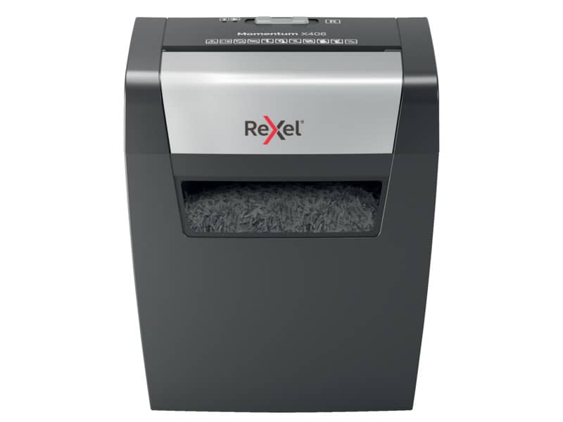 Distruggidocumenti uso personale Rexel Momentum X406 - P-4 - 15 L - taglio a frammenti 4x30 mm - 2104569EU