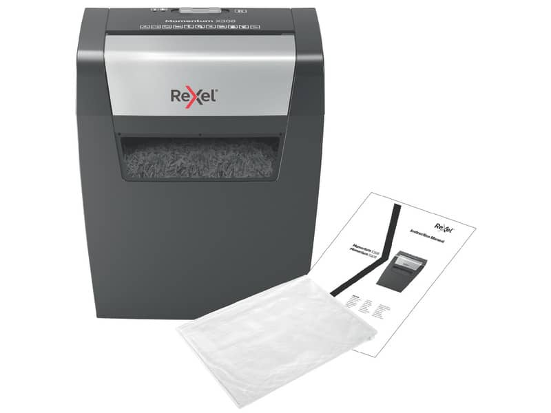 Distruggidocumenti uso moderato Rexel Momentum X308 - P-3 - 15 L - taglio a frammenti 5x42 mm - 2104570EU
