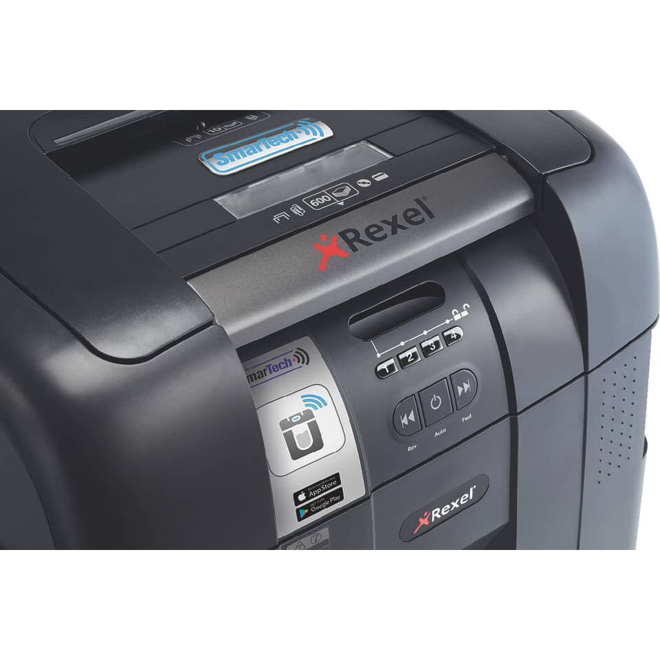 Distruggidocumenti ad alimentazione automatica Rexel Auto+600X Smartech P-4 80 L taglio frammenti 4x40 mm 2103500EUS