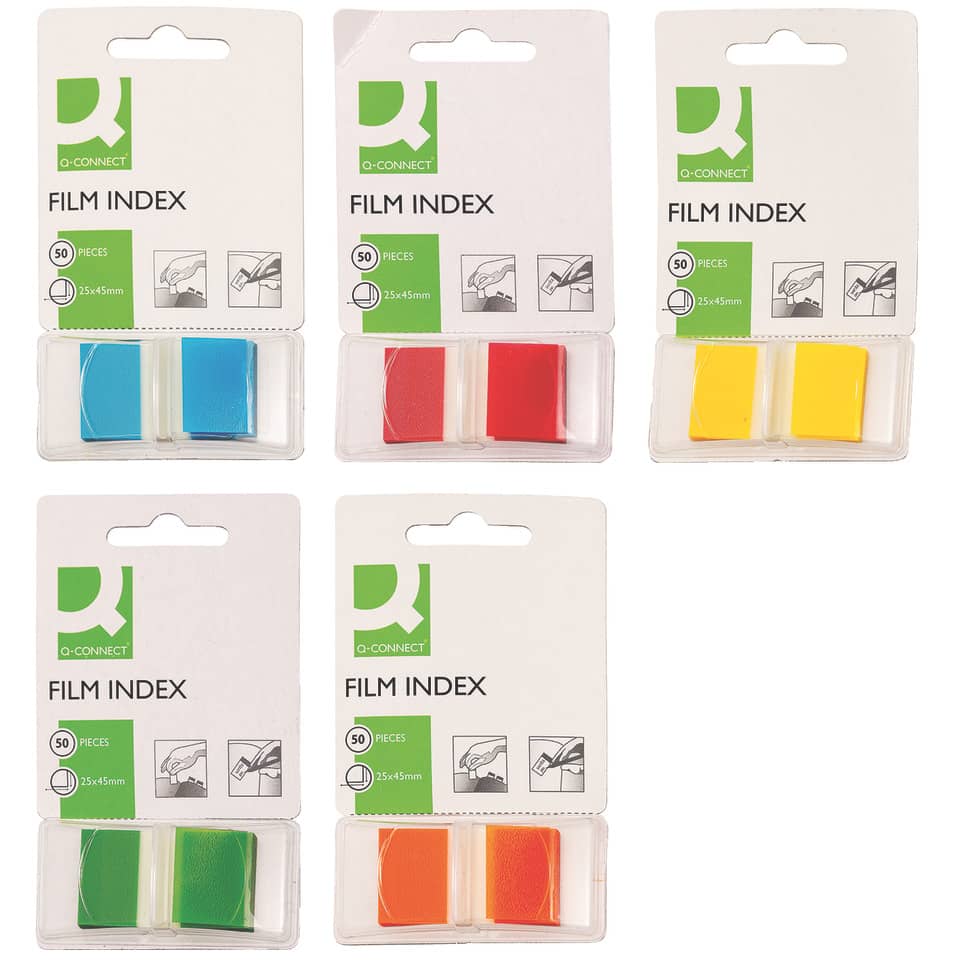 Segnapagina Q-Connect 25x43 mm arancio  blocchetto da 50 - KF03636