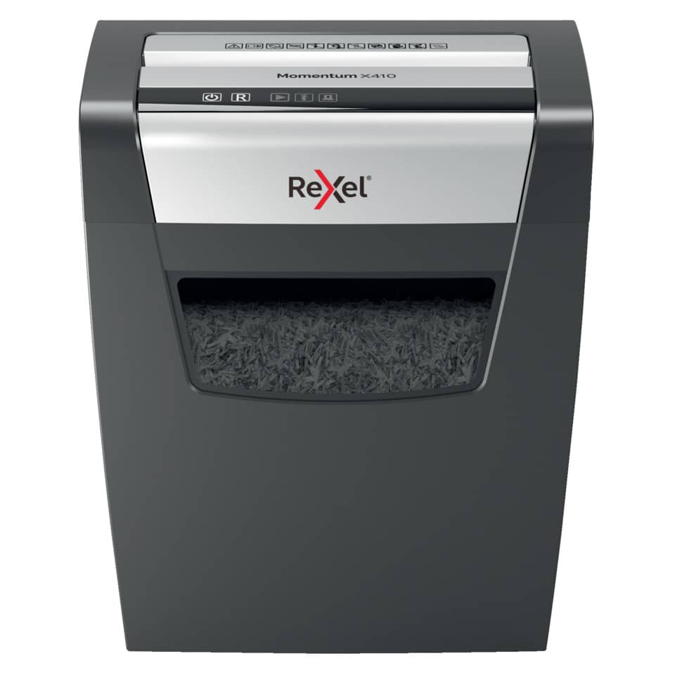 Distruggidocumenti uso moderato Rexel Momentum X410 - P-4 - 23 L - taglio a frammenti 4x28mm - 2104571EU