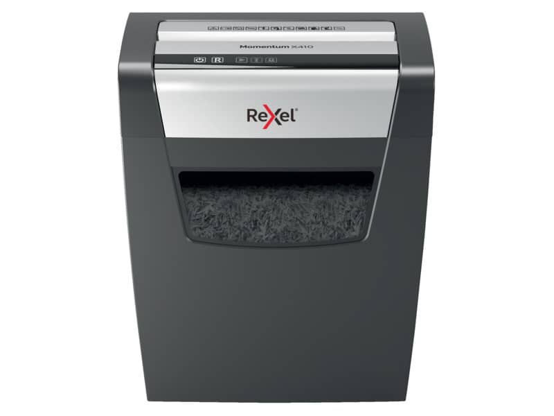 Distruggidocumenti uso moderato Rexel Momentum X410 - P-4 - 23 L - taglio a frammenti 4x28mm - 2104571EU
