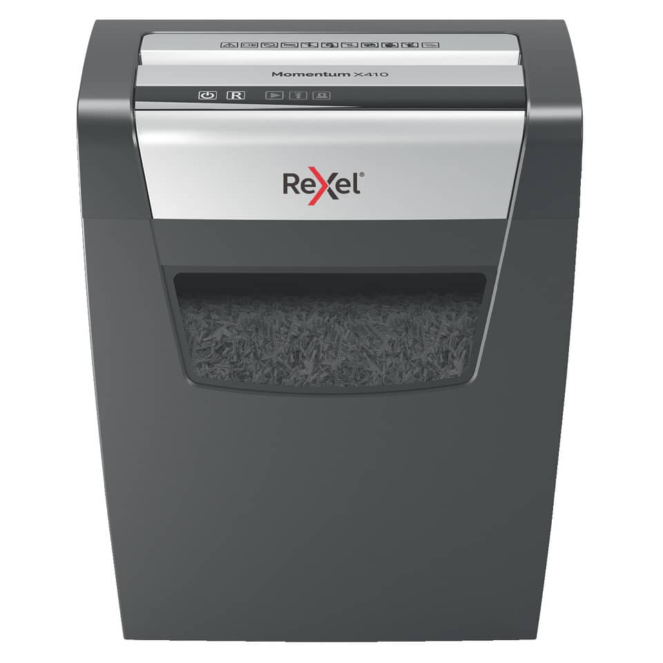 Distruggidocumenti uso moderato Rexel Momentum X410 - P-4 - 23 L - taglio a frammenti 4x28mm - 2104571EU