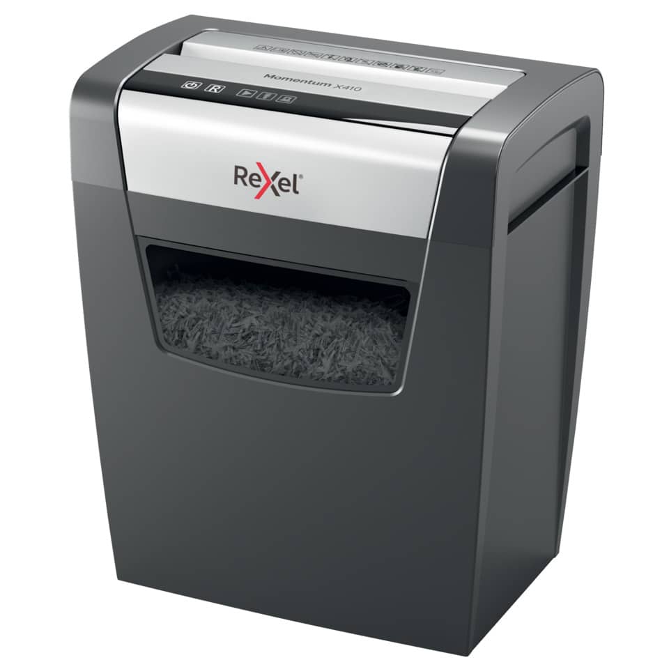 Distruggidocumenti uso moderato Rexel Momentum X410 - P-4 - 23 L - taglio a frammenti 4x28mm - 2104571EU