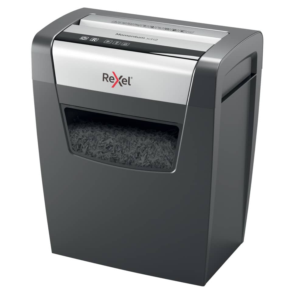 Distruggidocumenti uso moderato Rexel Momentum X312 - P-3 - 23 L - taglio a frammenti 5x42 mm - 2104572EU