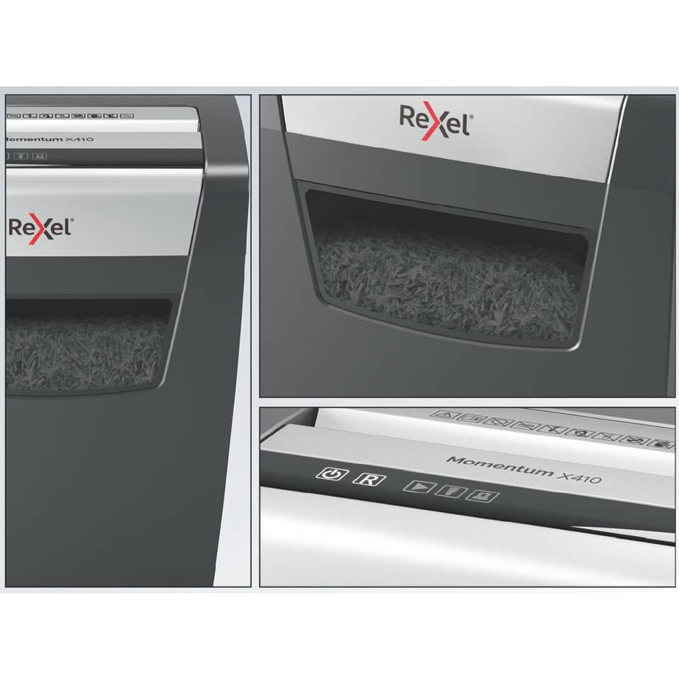 Distruggidocumenti uso moderato Rexel Momentum X312 - P-3 - 23 L - taglio a frammenti 5x42 mm - 2104572EU