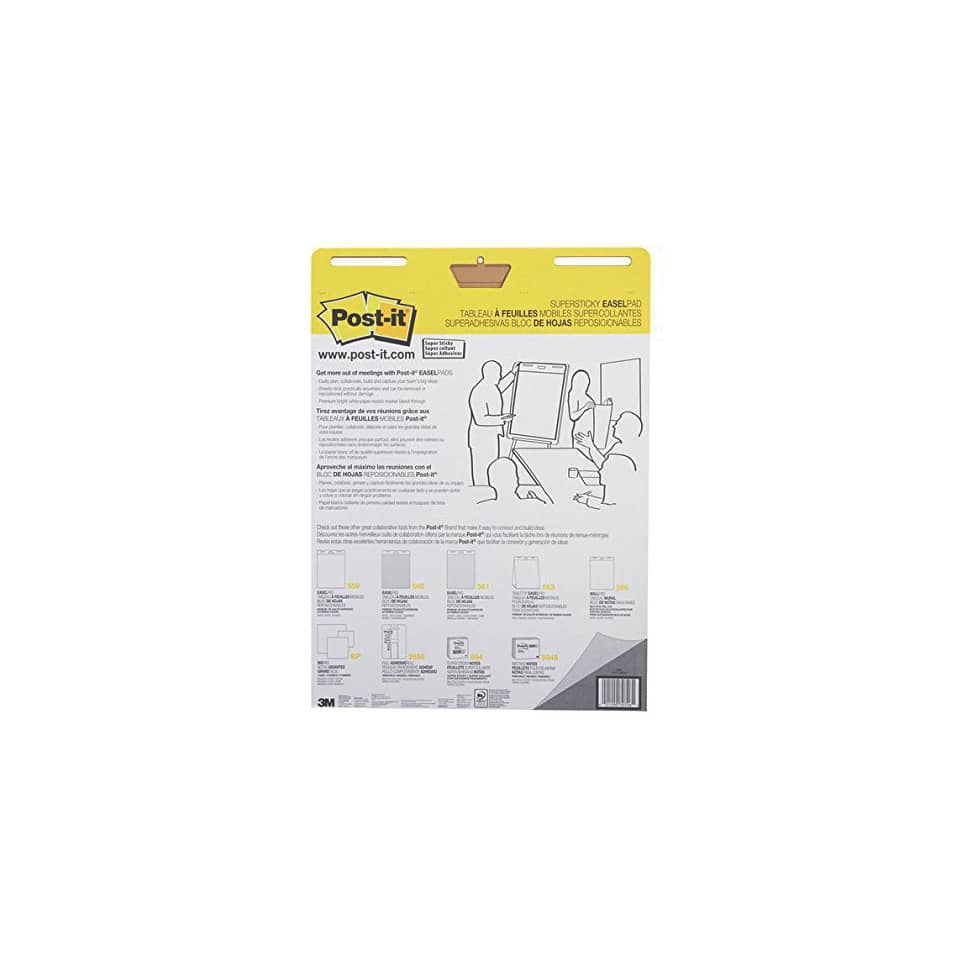 Blocco di fogli da parete Post-it® Super Sticky 63,5x77,5 cm bianco Conf. 2 pezzi - 559