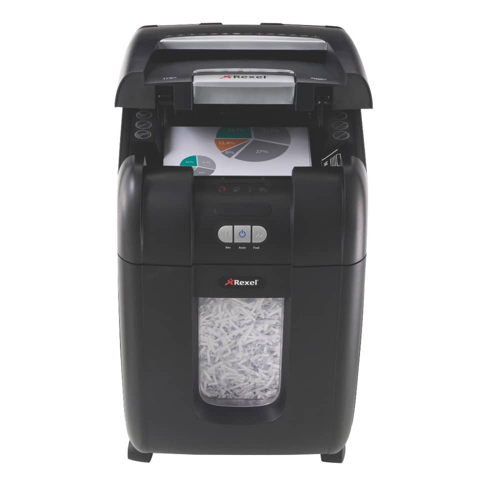 Distruggidocumenti ad alimentazione automatica Rexel Auto+200X P-4 32 L taglio a frammenti 4x40 mm - 2103175EU