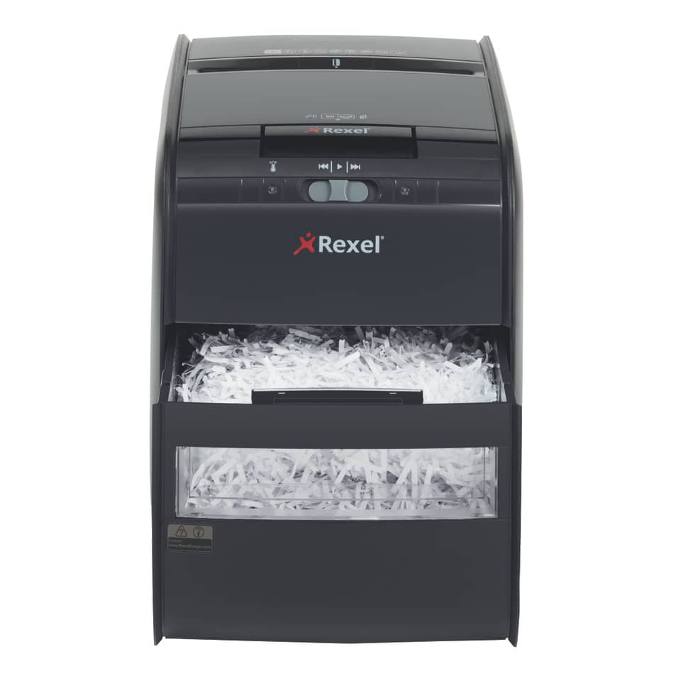 Distruggidocumenti ad alimentazione automatica Rexel Auto+60X  P-3 15 L taglio frammenti 4x45 mm nero 2103060EU