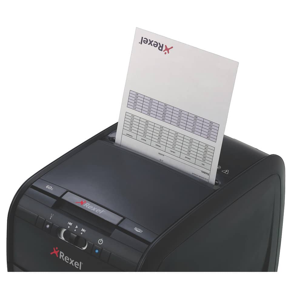 Distruggidocumenti ad alimentazione automatica Rexel Auto+60X  P-3 15 L taglio frammenti 4x45 mm nero 2103060EU