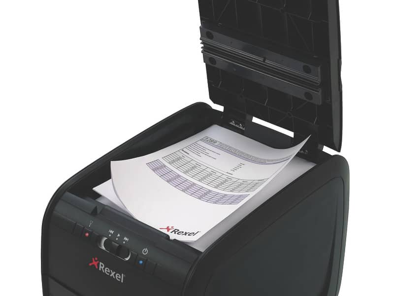 Distruggidocumenti ad alimentazione automatica Rexel Auto+60X  P-3 15 L taglio frammenti 4x45 mm nero 2103060EU