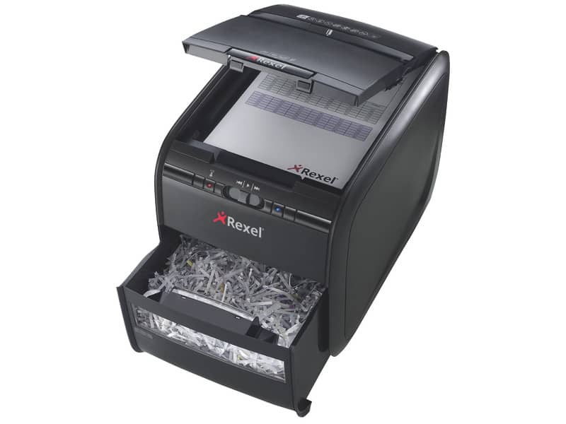 Distruggidocumenti ad alimentazione automatica Rexel Auto+60X  P-3 15 L taglio frammenti 4x45 mm nero 2103060EU