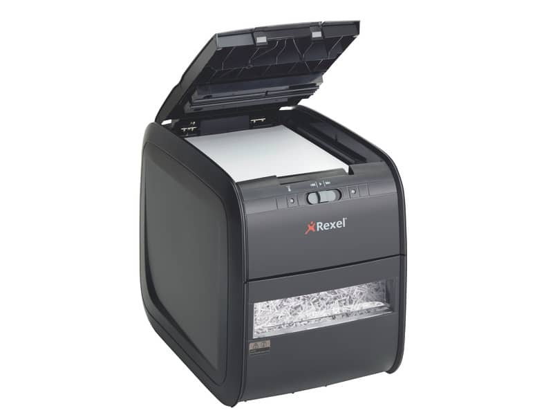 Distruggidocumenti ad alimentazione automatica Rexel Auto+60X  P-3 15 L taglio frammenti 4x45 mm nero 2103060EU