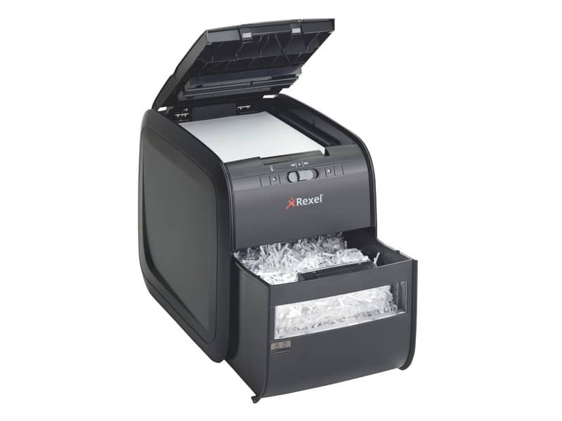 Distruggidocumenti ad alimentazione automatica Rexel Auto+60X  P-3 15 L taglio frammenti 4x45 mm nero 2103060EU