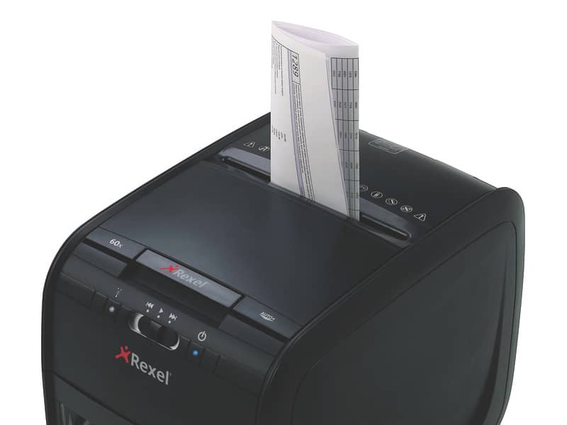 Distruggidocumenti ad alimentazione automatica Rexel Auto+60X  P-3 15 L taglio frammenti 4x45 mm nero 2103060EU