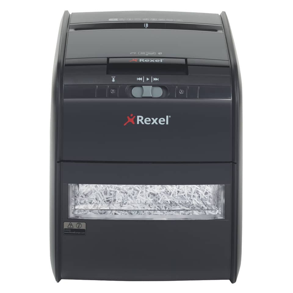 Distruggidocumenti ad alimentazione automatica Rexel Auto+60X  P-3 15 L taglio frammenti 4x45 mm nero 2103060EU