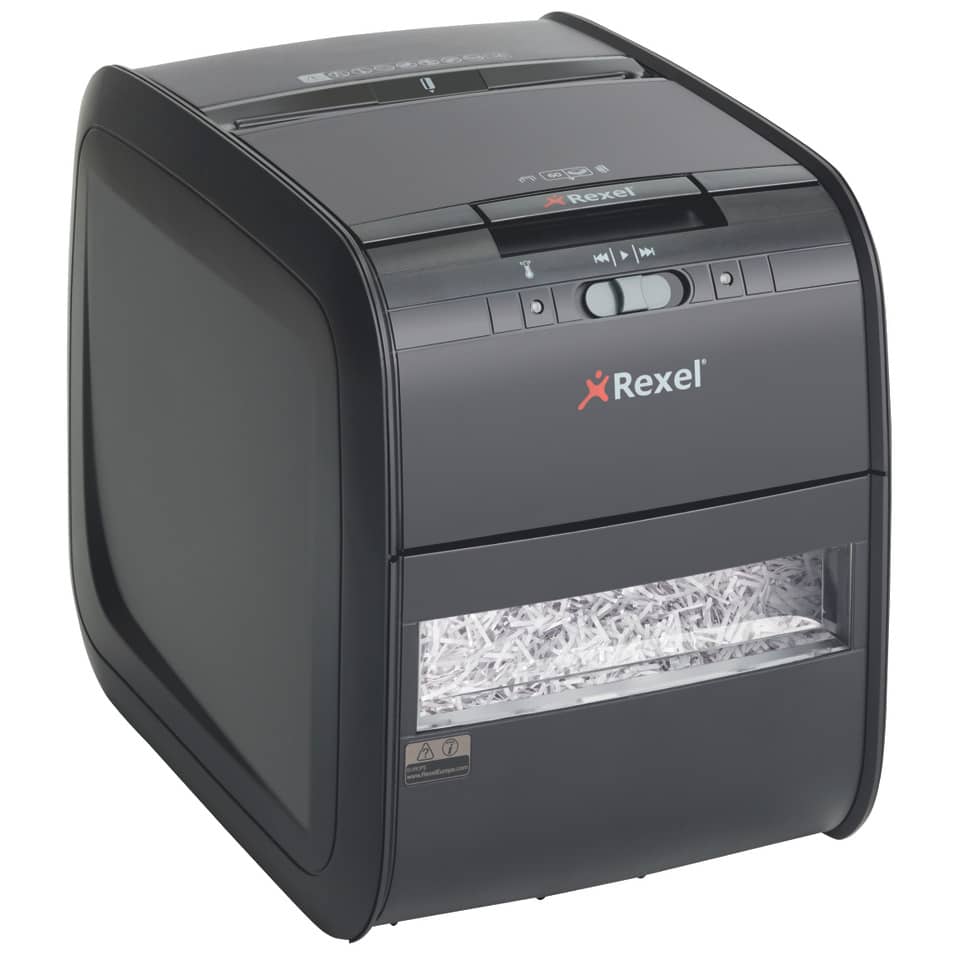 Distruggidocumenti ad alimentazione automatica Rexel Auto+60X  P-3 15 L taglio frammenti 4x45 mm nero 2103060EU