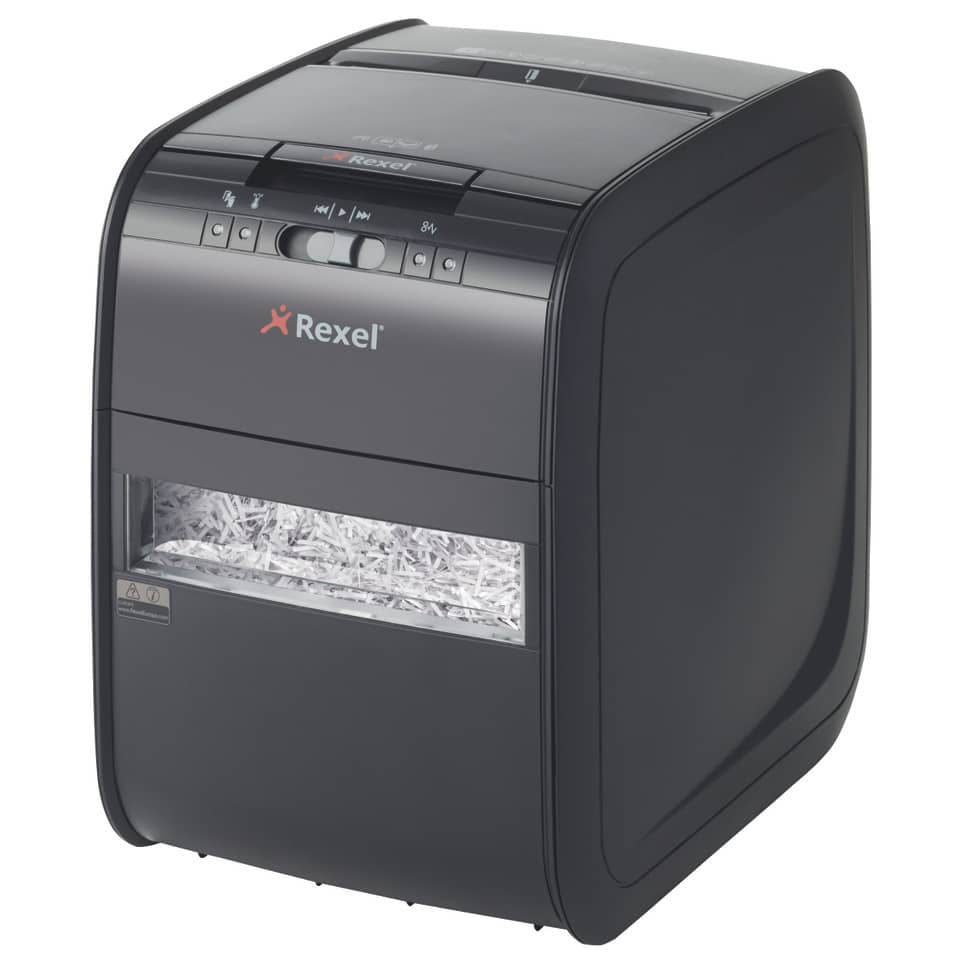 Distruggidocumenti ad alimentazione automatica Rexel Auto+60X  P-3 15 L taglio frammenti 4x45 mm nero 2103060EU