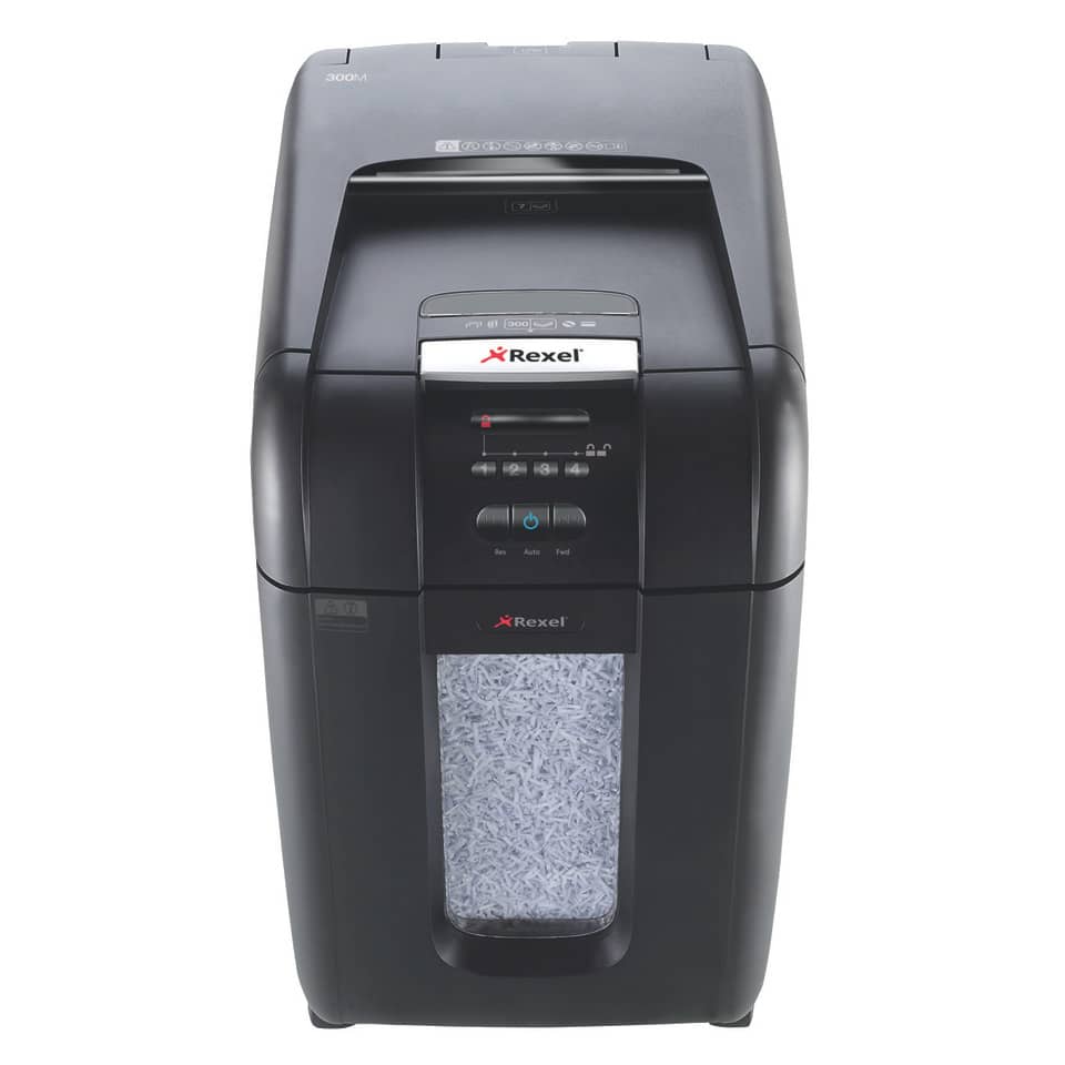 Distruggidocumenti ad alimentazione automatica Rexel Auto+ 300M P-5 40 L taglio microframmenti 2x15 mm 2104300EU