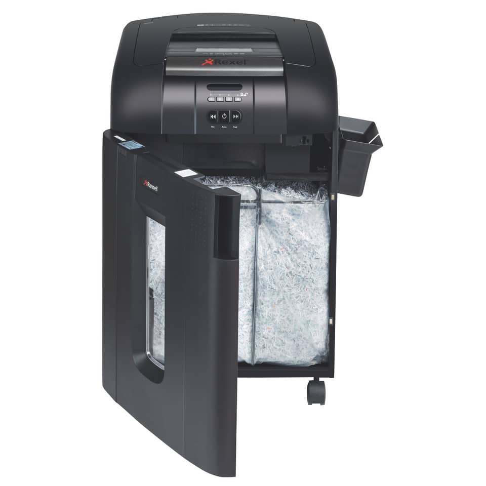 Distruggidocumenti ad alimentazione automatica Rexel Auto+600M P-5 80 L taglio microframmenti 2x15 mm 2104500EUA