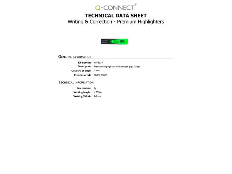 Evidenziatore Q-Connect 2-5 mm verde  KF16037